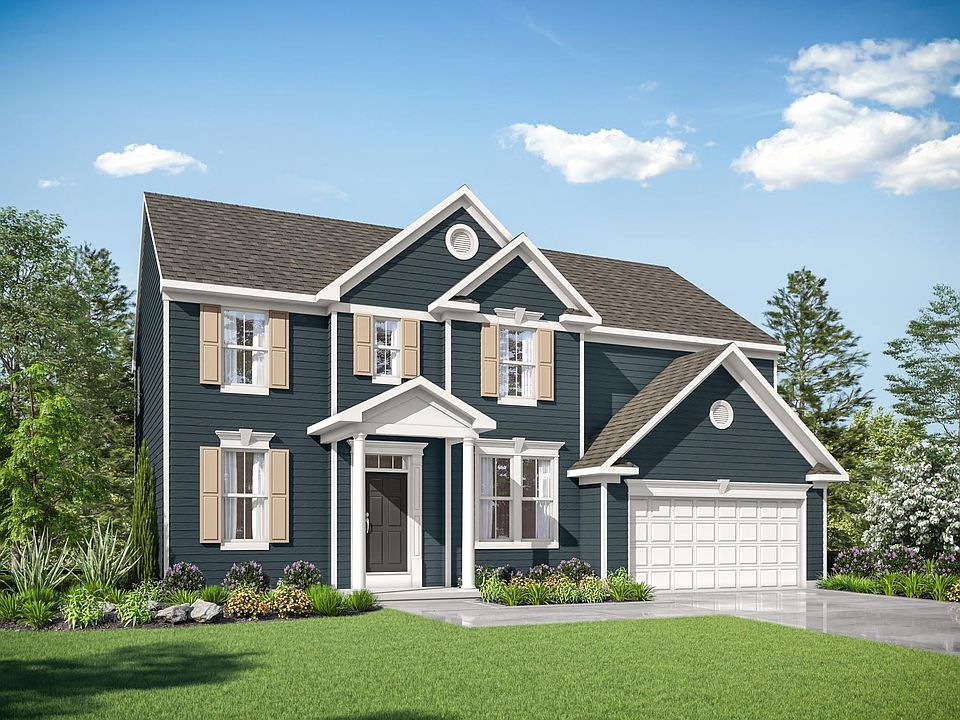 custom home with front entry garage