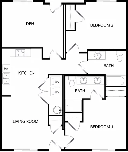 Floor plan Glacier 2x2