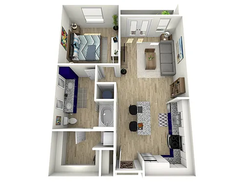 Floor plan 1 Bed, 1 Bath