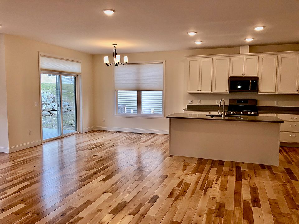 Kitchen island and Sliding door to back porch
