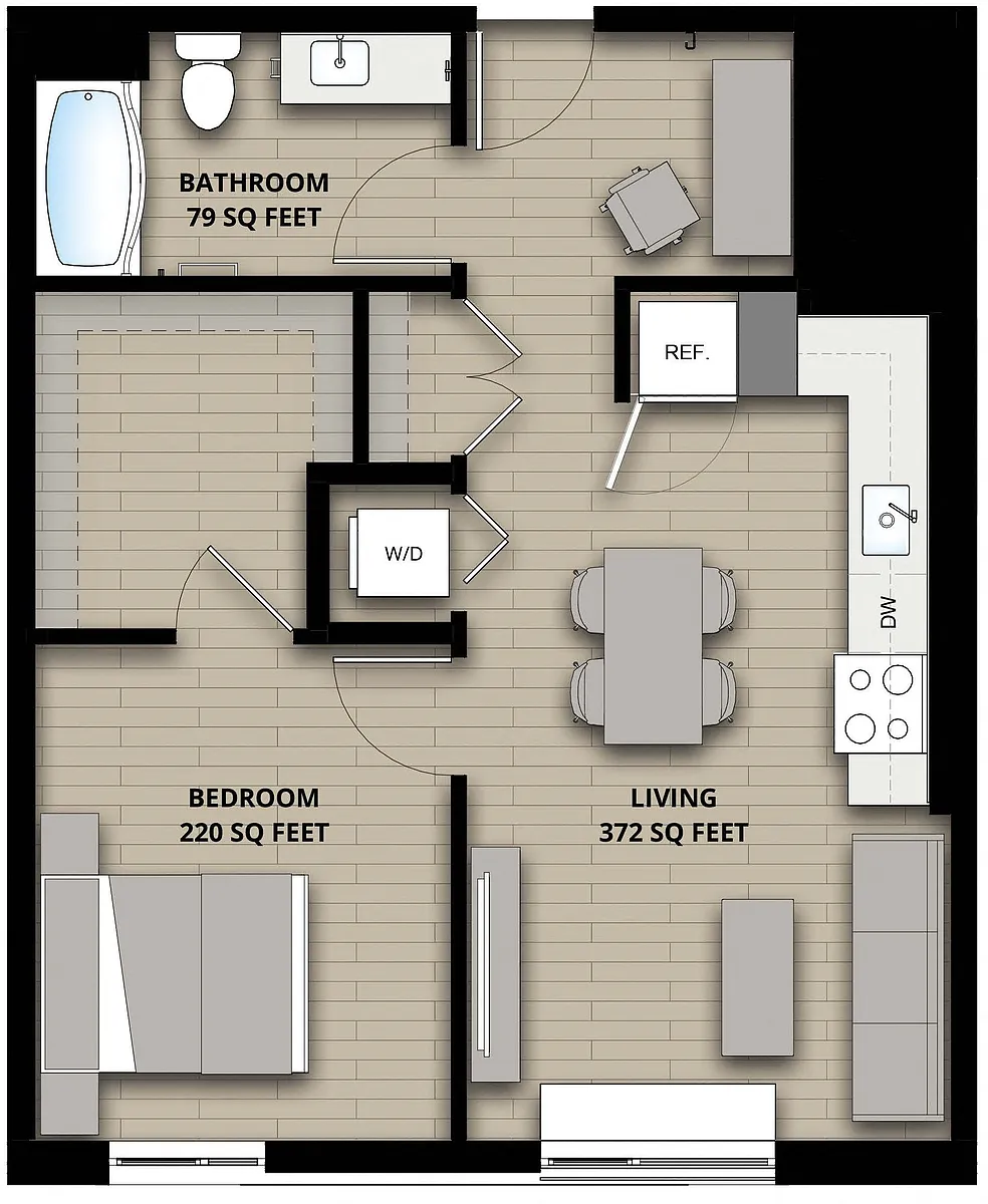 Floor plan E 1X1 B1