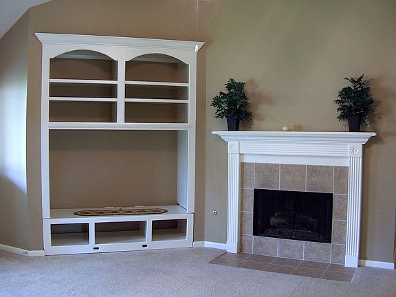 Entertainment Center and fireplace
