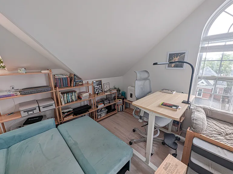 Multi-function guest bedroom/office with twin sleeper sofa
