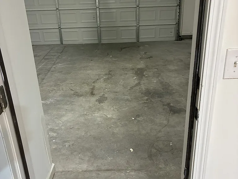 Large 2 car garage new garage door and opener
