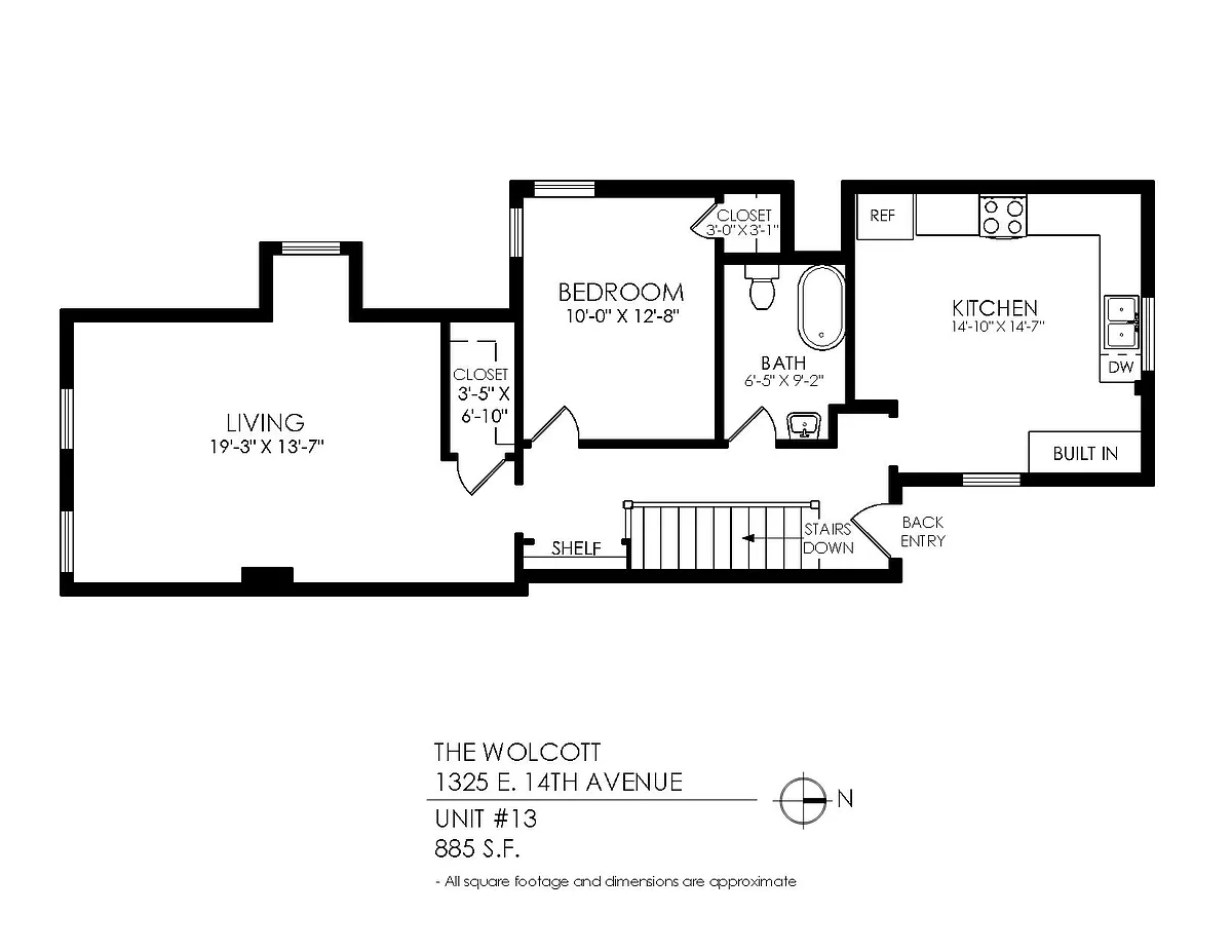 Floor plan 1 Bedroom - 1 Bathroom