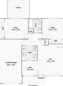 2-Bed 1-Bath Ranch 2-Bed 1-Bath Ranch