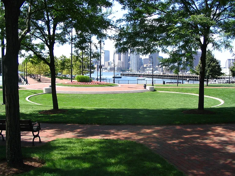 Piers Park is one hundred yards from the front door.