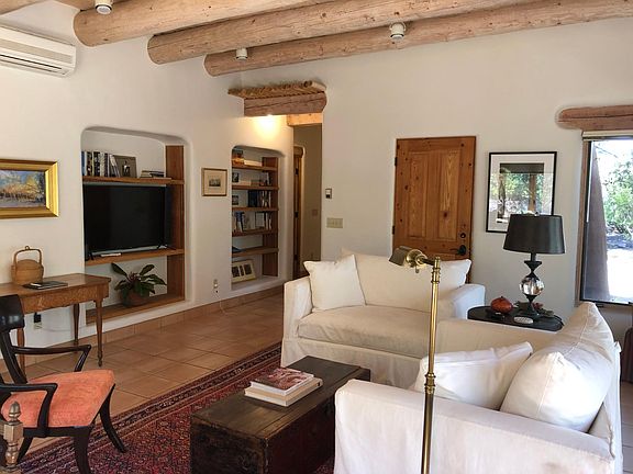 Living Area with extensive bookshelves