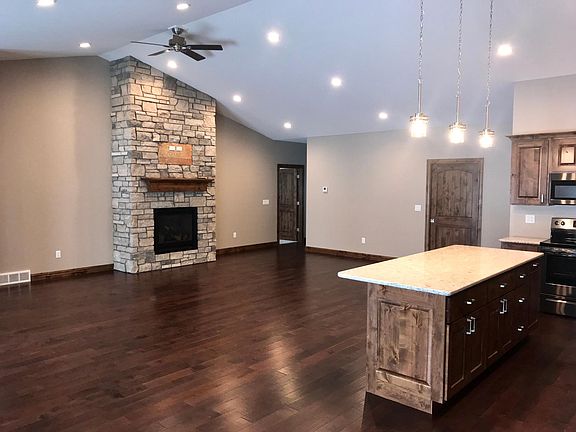 Kitchen and Living Room Fireplace