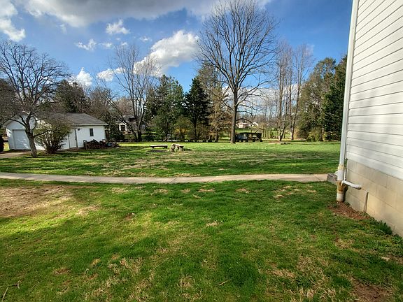 Side yard and garage