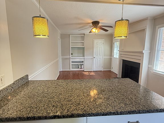 View from kitchen into family room