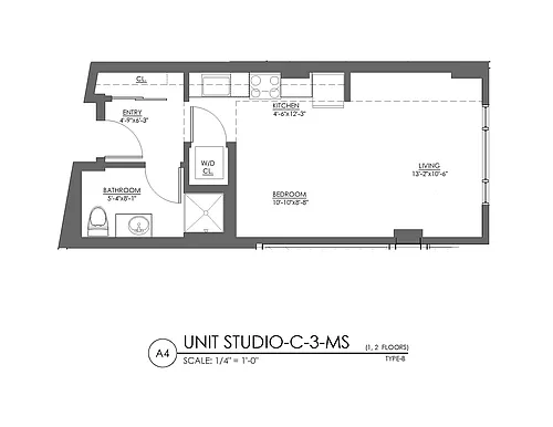 Floor plan Studio - 464 sqft