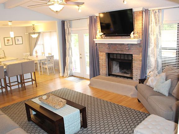 Living room with fireplace