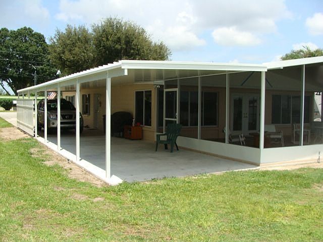 rear carport and screened porch