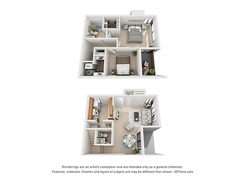 Floor plan Two Bedroom Townhome