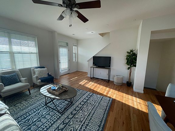 Living area with western windows
