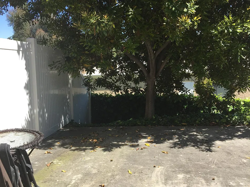 Fenced private yard