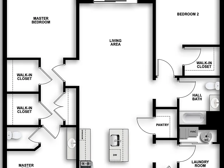 Explore this thoughtfully designed two-bedroom apartment layout, perfect for modern living. Explore this thoughtfully designed two-bedroom apartment layout, perfect for modern living.