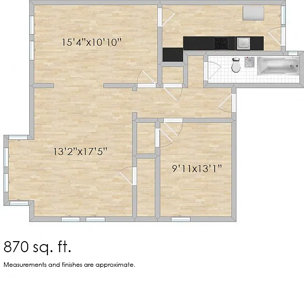 Floor plan 240 Washington 2B