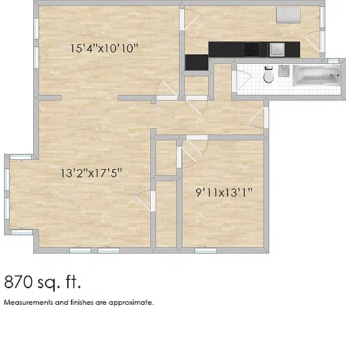 Floor plan 240 Washington 2B