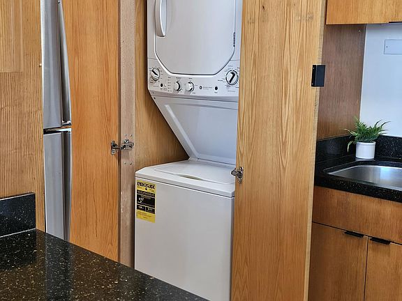Washer/Dryer hidden in the kitchen.