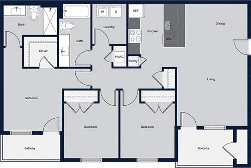 Floor plan Three Bedroom