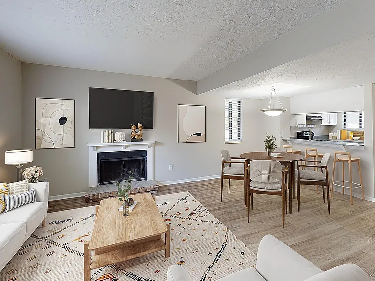Living Room with Fire Place