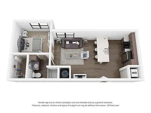 Floor plan A1 LL (1 Bedroom)