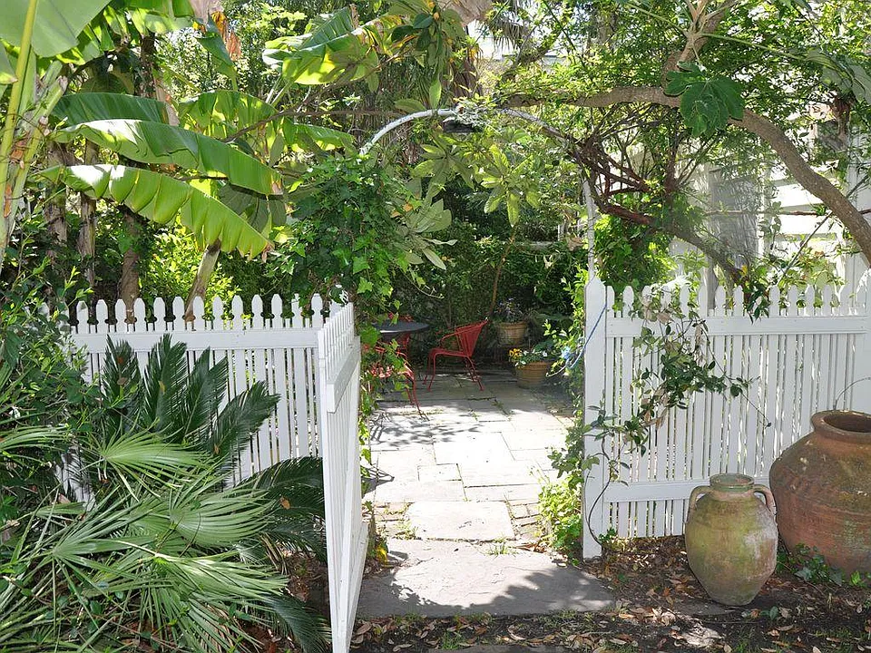 fenced private cottage garden