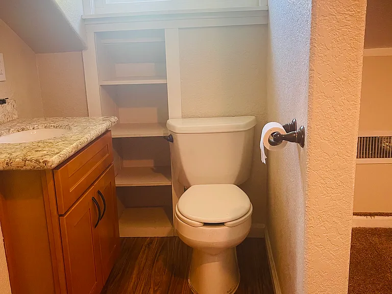 Upstairs bathroom in bedroom