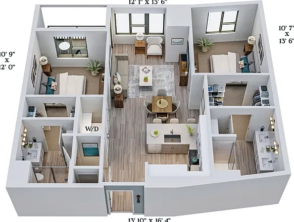 C4 | 2x2 | 1042 sq ft C4 | 2x2 | 1042 sq ft