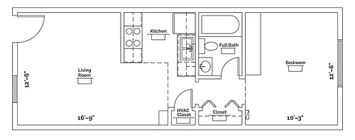 Floor plan One Bed