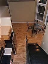 Looking down from loft
