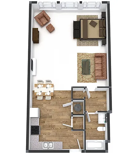 Floor plan Studio On The Park