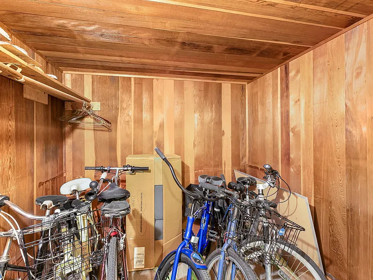 Shared bike storage in building's Rec Room