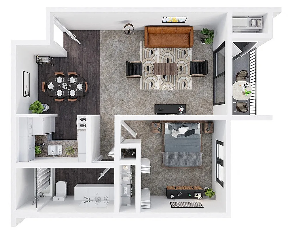 Floor plan 1X1 B