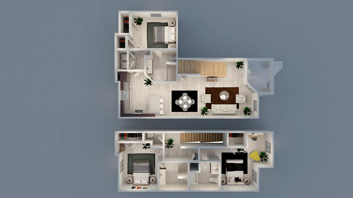 Floor plan 3 Bedroom Townhome