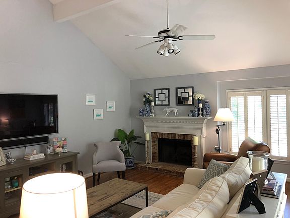 Living Room with Vaulted Ceiling