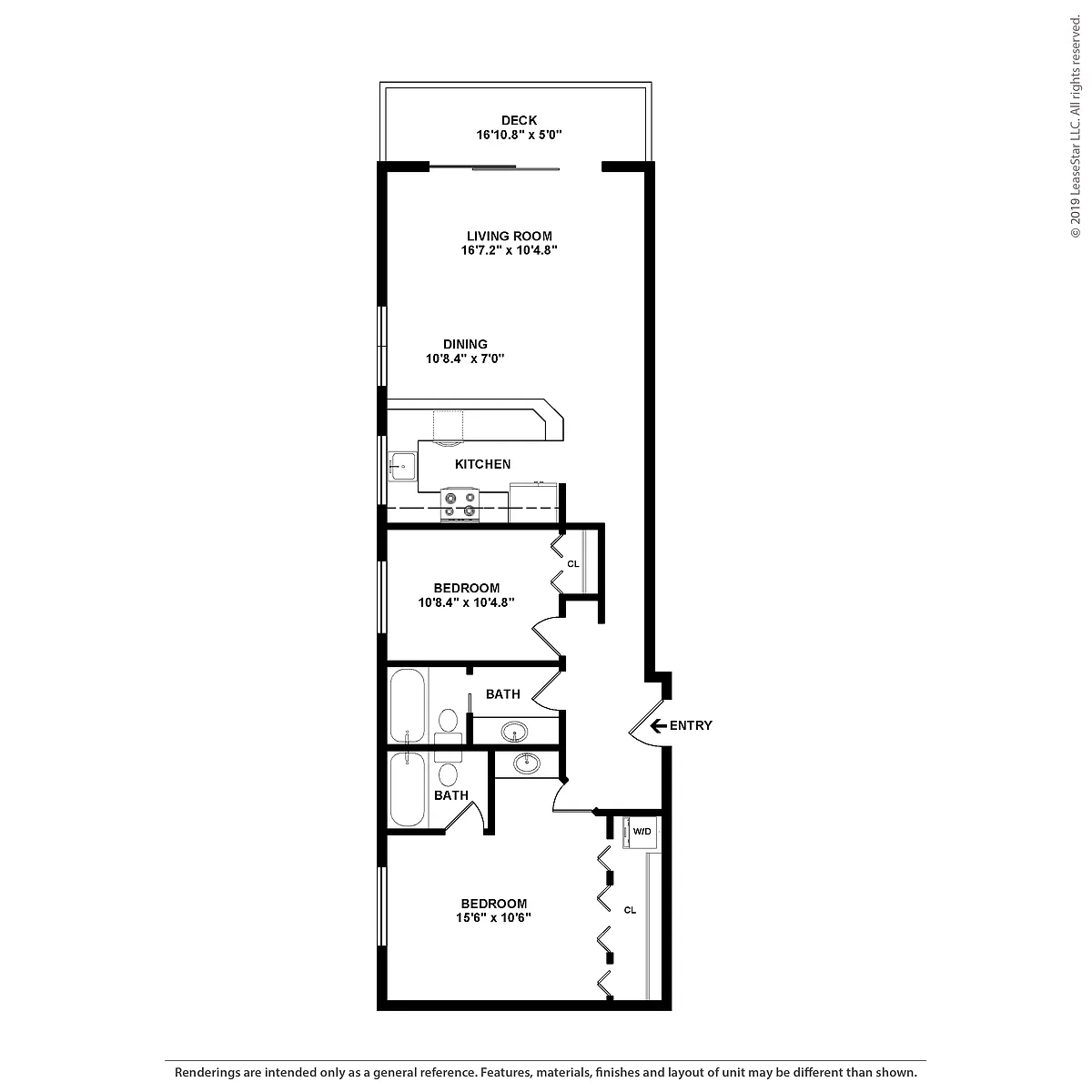 Floor plan 2 Bed/2 Bath-Crest