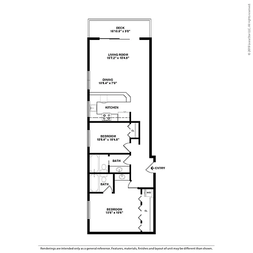 Floor plan 2 Bed/2 Bath-Crest