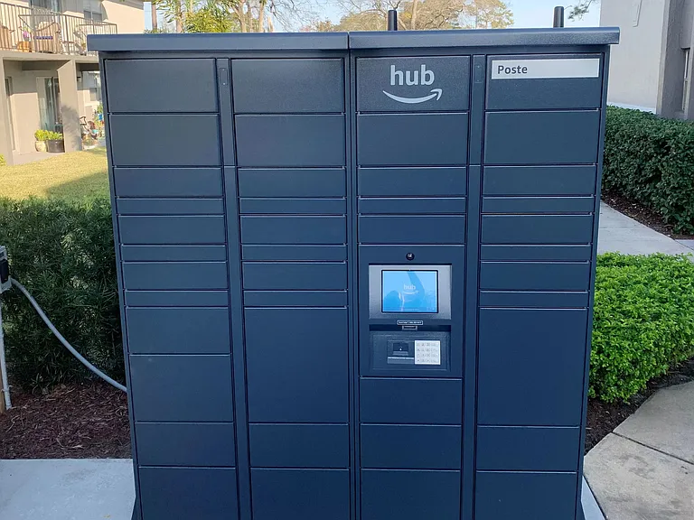 Enjoy the ultimate perk of 24/7 package retrieval with our Amazon Hub Package Lockers, designed to make life easier for our cherished residents.