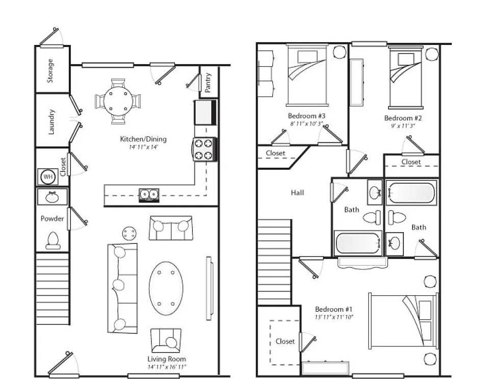 Floor plan 3X2TH 60%