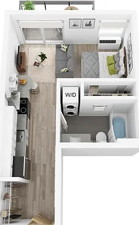 Plan C | studio, 1 bathroom Plan C | studio, 1 bathroom