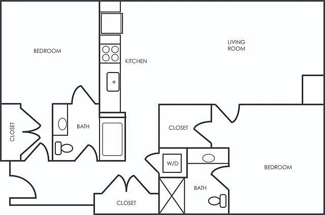 Two bedroom, two bath 981 sq ft apartment Two bedroom, two bath 981 sq ft apartment