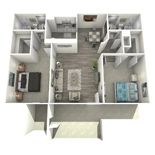 Floor plan 2 Bed 2 Bath
