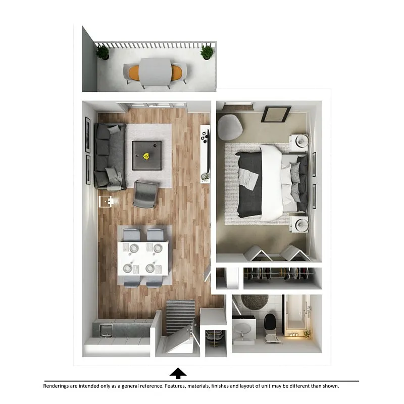 Floor plan 1BD/1BA