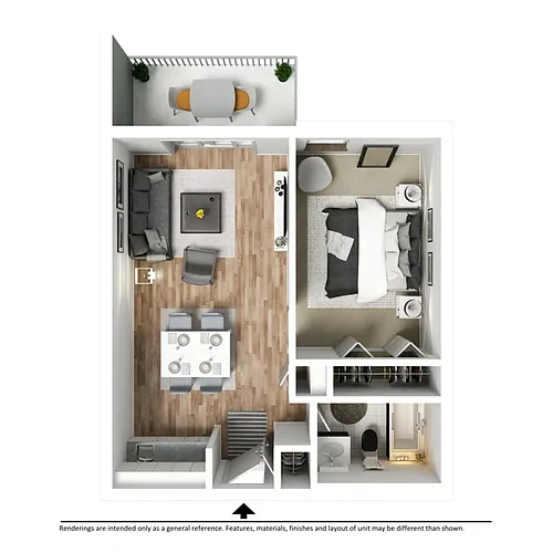 Floor plan 1BD/1BA