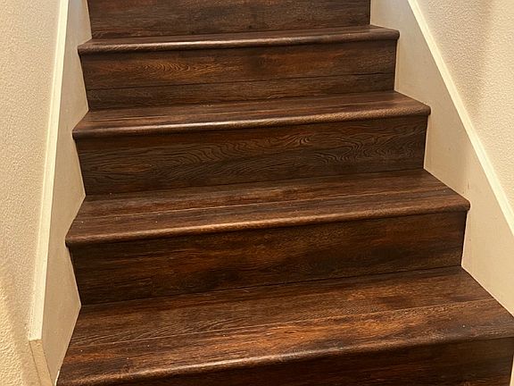 Stairs leading up to the living area