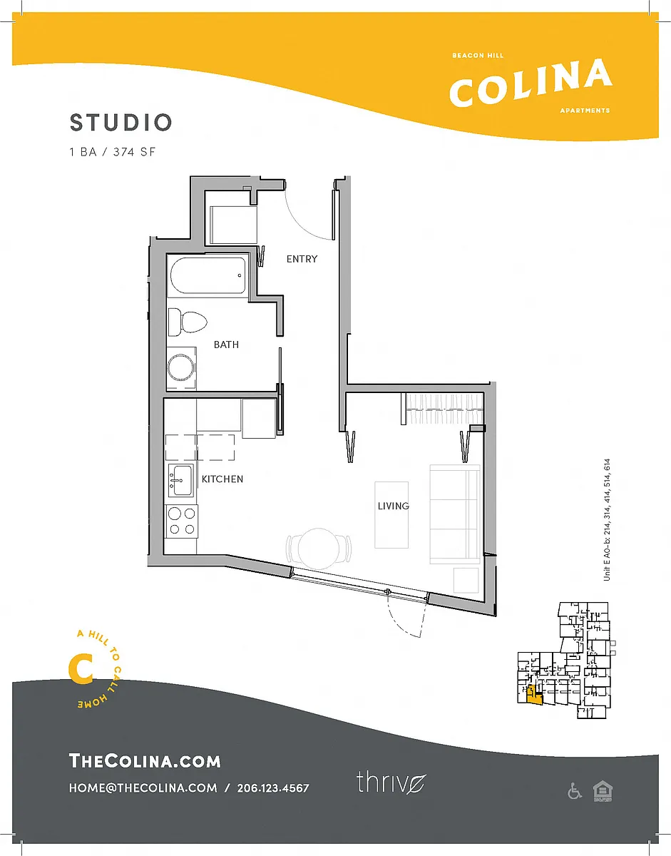 Floor plan Studio - A0-B East