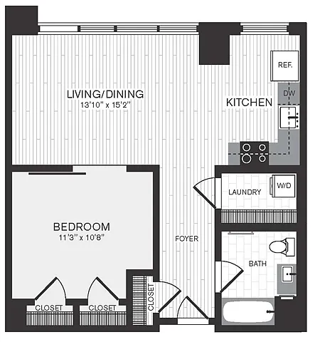 Floor plan 1 Bed/1 Bath